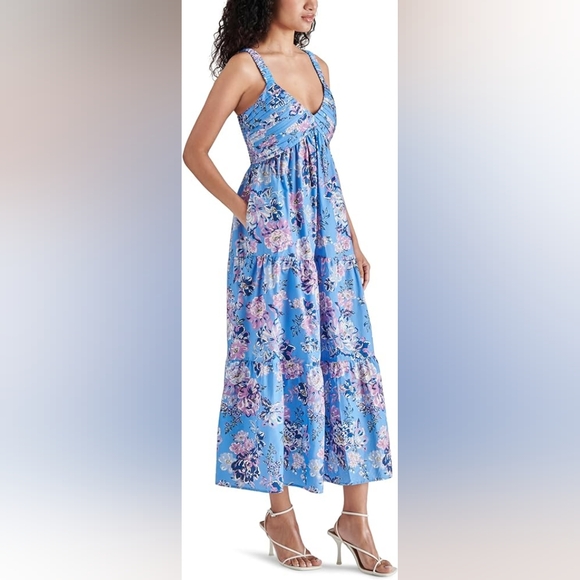 Steve Madden Eliora Large Floral Maxi Dress Large - Picture 2 of 3